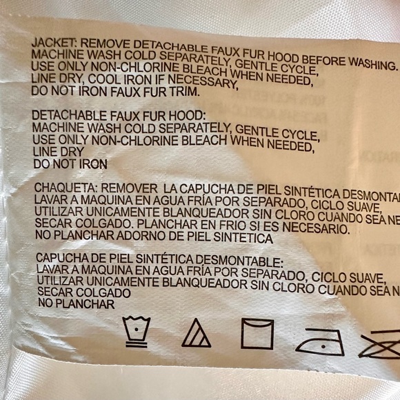 Nautica White Puffer Jacket ski coat Faux Fur Hood white with black highlights M - Picture 10 of 17